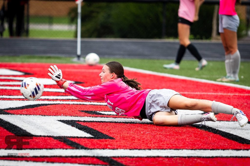 Soccer goalkeeper diving